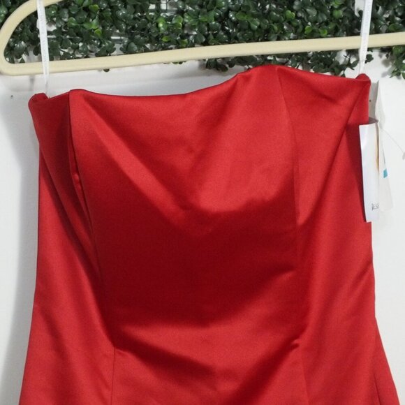 Vintage Jessica McClintock for Gunne Sax Strapless Formal Prom Dress Red 9/10 - Picture 5 of 15